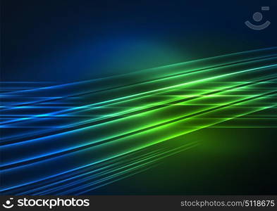 Glowing futuristic lines. Glowing futuristic lines in the dark space with stars concept. Energy technology idea