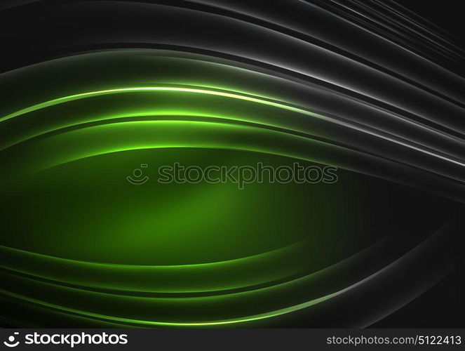 Glowing futuristic lines. Glowing futuristic lines in the dark space with stars concept. Energy technology idea