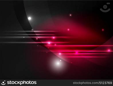 Glowing futuristic lines. Glowing futuristic lines in the dark space with stars concept. Energy technology idea
