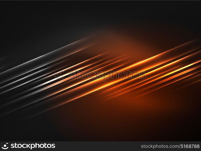 Glowing futuristic lines. Glowing futuristic lines in the dark space with stars concept. Energy technology idea