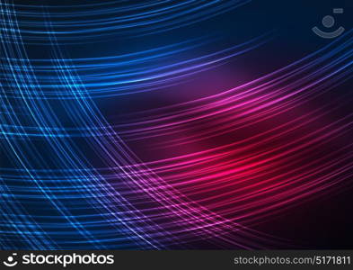 Glowing futuristic lines. Glowing futuristic lines in the dark space with stars concept. Energy technology idea