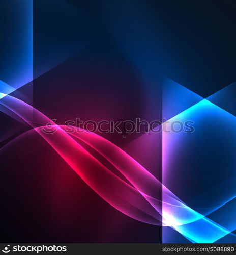 Glowing geometric shapes. Glowing geometric shapes in dark space background