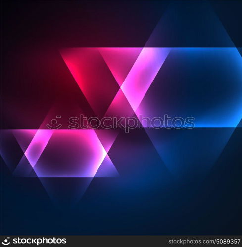 Glowing geometric shapes. Glowing geometric shapes in dark space background