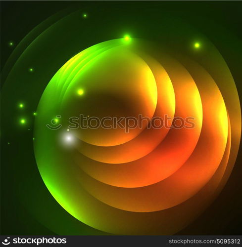 Glowing geometric shapes. Glowing geometric shapes in dark space background