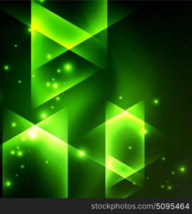 Glowing geometric shapes. Glowing geometric shapes in dark space background