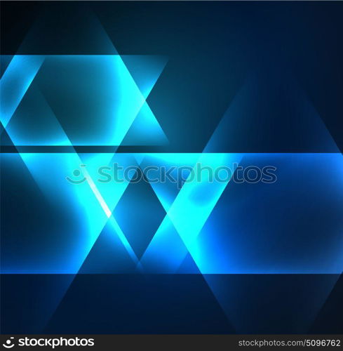 Glowing geometric shapes. Glowing geometric shapes in dark space background