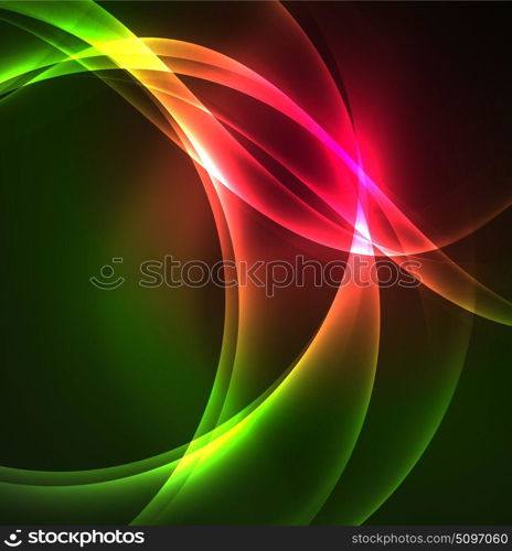 Glowing geometric shapes. Glowing geometric shapes in dark space background