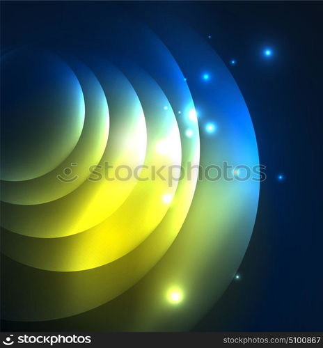 Glowing geometric shapes. Glowing geometric shapes in dark space background