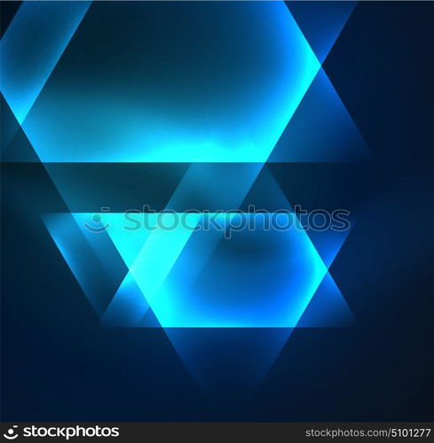 Glowing geometric shapes. Glowing geometric shapes in dark space background