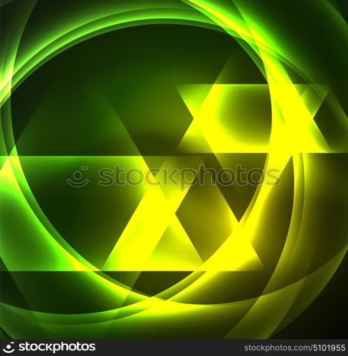 Glowing geometric shapes. Glowing geometric shapes in dark space background