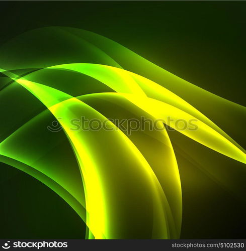 Glowing geometric shapes. Glowing geometric shapes in dark space background