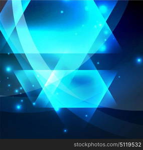 Glowing geometric shapes. Glowing geometric shapes in dark space background