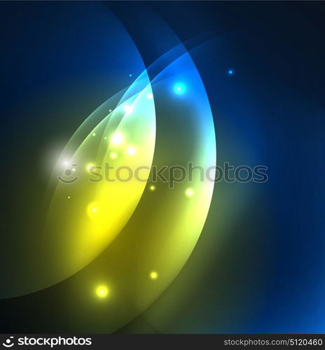 Glowing geometric shapes. Glowing geometric shapes in dark space background