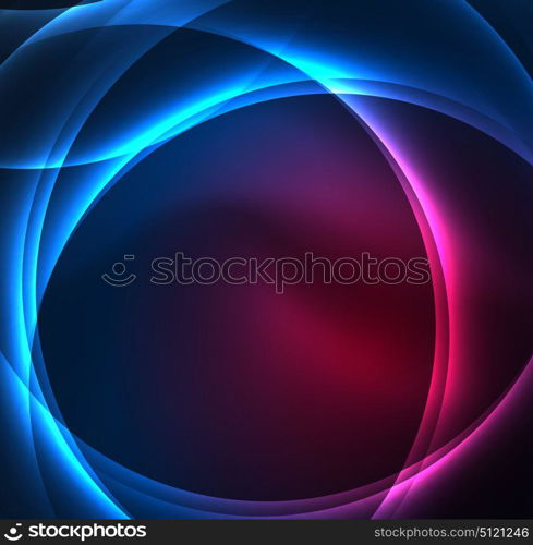 Glowing geometric shapes. Glowing geometric shapes in dark space background