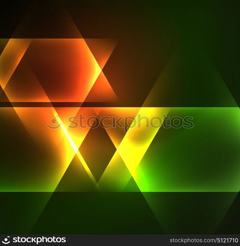 Glowing geometric shapes. Glowing geometric shapes in dark space background