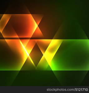 Glowing geometric shapes. Glowing geometric shapes in dark space background