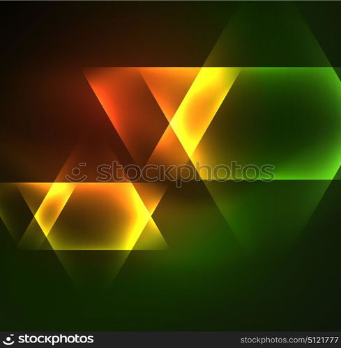 Glowing geometric shapes. Glowing geometric shapes in dark space background