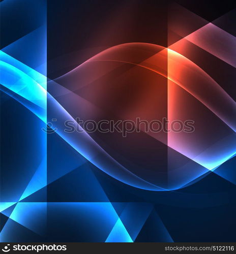 Glowing geometric shapes. Glowing geometric shapes in dark space background