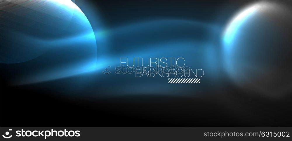 Glowing glass circles. Glowing glass circles, geometric shiny futuristic background, vector techno design