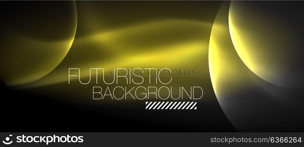 Glowing glass circles. Glowing glass circles, geometric shiny futuristic background, vector techno design