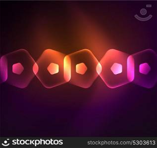 Glowing glass transparent pentagans, geometric abstract digital background. Glowing purple and orange glass transparent pentagans, geometric abstract digital background. Vector illustration