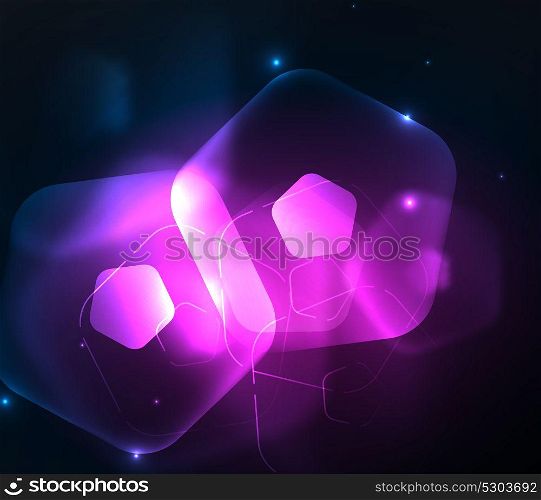 Glowing glass transparent pentagans, geometric abstract digital background. Glowing purple glass transparent pentagans, geometric abstract digital background. Vector illustration