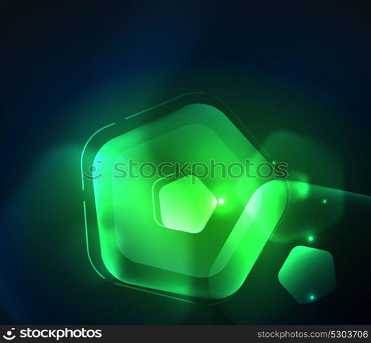 Glowing glass transparent pentagans, geometric abstract digital background. Glowing glass transparent pentagans, geometric abstract digital background. Vector illustration