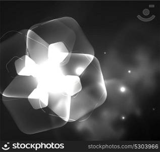Glowing glass transparent pentagans, geometric abstract digital background. Glowing glass transparent pentagans, geometric abstract digital background. Vector illustration