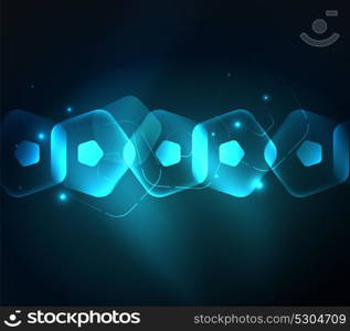 Glowing glass transparent pentagans, geometric abstract digital background. Glowing blue glass transparent pentagans, geometric abstract digital background. Vector illustration