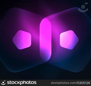 Glowing glass transparent pentagans, geometric abstract digital background. Glowing purple glass transparent pentagans, geometric abstract digital background. Vector illustration
