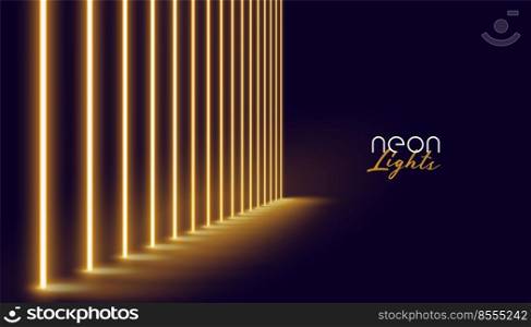 glowing golden neon lights line background design