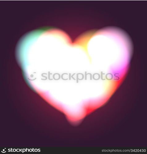 Glowing heart abstract vector background