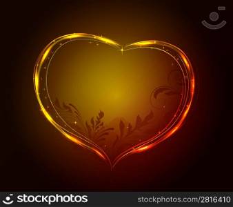 Glowing heart with flora