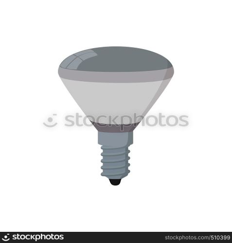 Glowing LED bulb icon in cartoon style on a white background. Glowing LED bulb icon, cartoon style