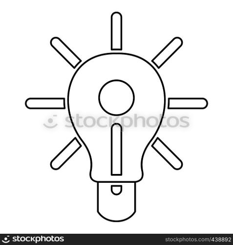 Glowing light bulb icon in outline style isolated vector illustration. Glowing light bulb icon outline