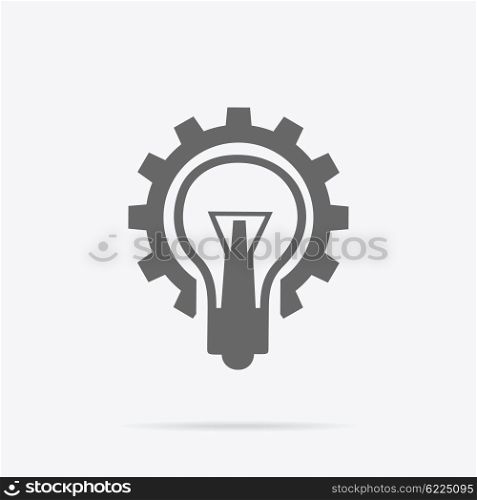 Glowing Light Bulb. New Idea. Idea concept background. Glowing light bulb as inspiration concept. Light sign ideas. Vector lightbulb icon. Creative idea in bulb shape. New idea logo