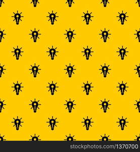 Glowing light bulb pattern seamless vector repeat geometric yellow for any design. Glowing light bulb pattern vector