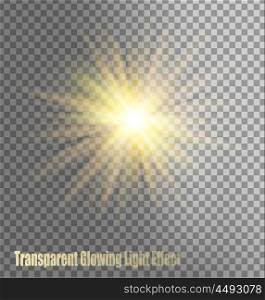 Glowing Light Effect On Transparent Background. Vector
