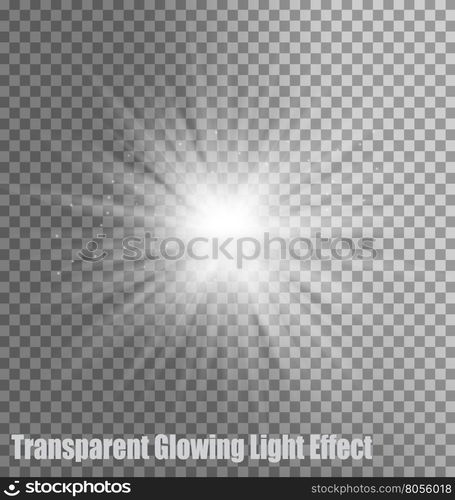 Glowing Light Effect On Transparent Background. Vector