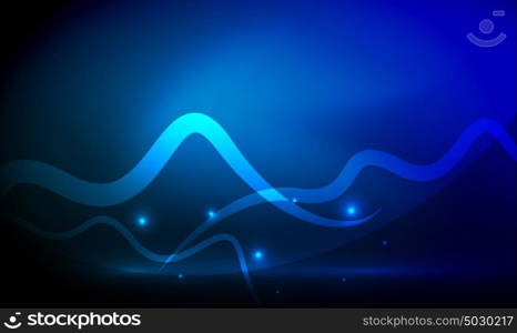 Glowing magic wave line with light effects in darkness. Glowing magic wave line with light effects in darkness. Vector illustration