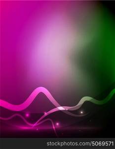 Glowing magic wave line with light effects in darkness. Glowing magic wave line with light effects in darkness. Vector illustration