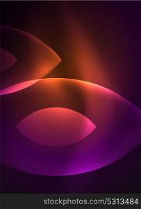 Glowing modern geometric shapes in dark space. Glowing modern geometric shapes in dark space. Vector digital abstract background