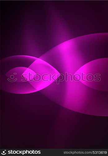 Glowing modern geometric shapes in dark space. Glowing modern geometric shapes in dark space. Vector digital abstract background