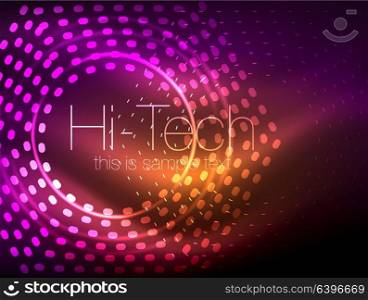 Glowing neon dotted shape abstract background, technology shiny concept design, magic space geometric background. Glowing neon dotted shape abstract background, technology shiny concept design, magic space geometric background. Vector illustration