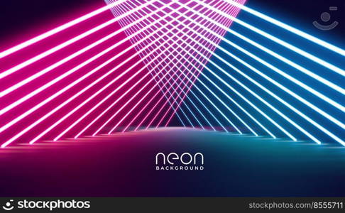 glowing neon lights stage pathway background design