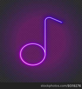 Glowing neon music note icon. Colorful music sign. Glowing neon. Vector illustration