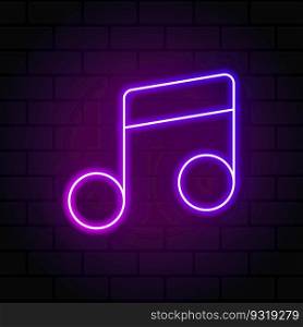 Glowing neon music note icon. Colorful music sign. Glowing neon. Vector illustration