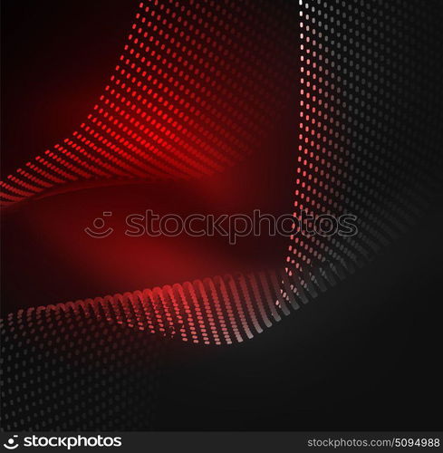 Glowing particles wave design template. Glowing particles wave design template, vector technology light concept