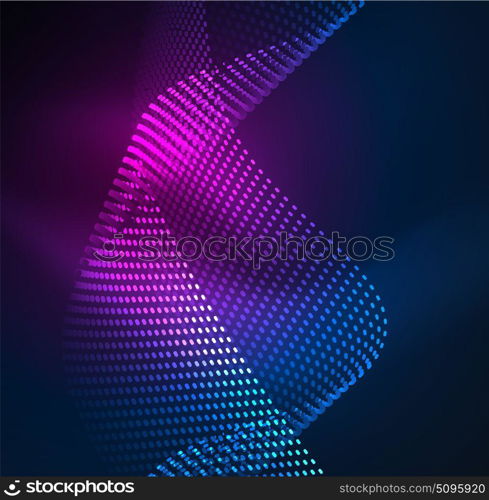 Glowing particles wave design template. Glowing particles wave design template, vector technology light concept