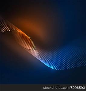 Glowing particles wave design template. Glowing particles wave design template, vector technology light concept